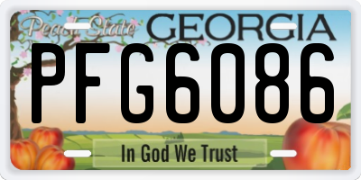 GA license plate PFG6086