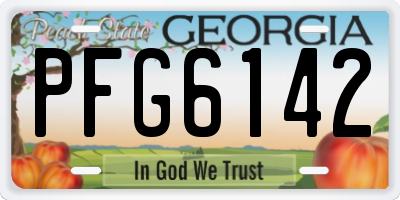 GA license plate PFG6142