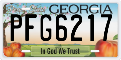 GA license plate PFG6217