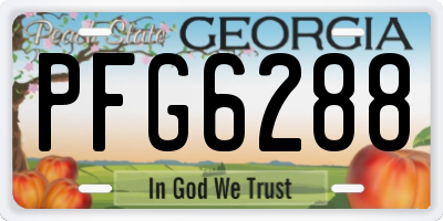 GA license plate PFG6288