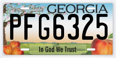 GA license plate PFG6325