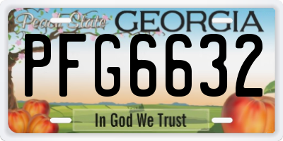 GA license plate PFG6632