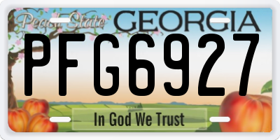 GA license plate PFG6927