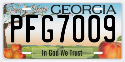 GA license plate PFG7009