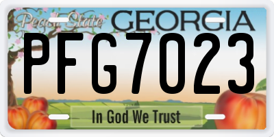 GA license plate PFG7023