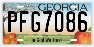 GA license plate PFG7086