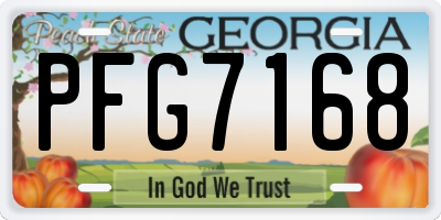 GA license plate PFG7168