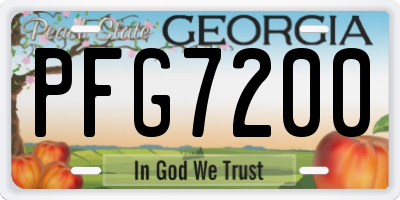 GA license plate PFG7200