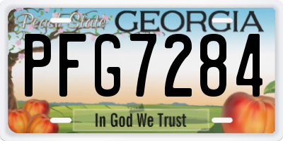 GA license plate PFG7284
