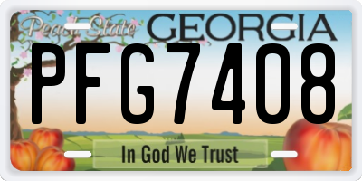 GA license plate PFG7408