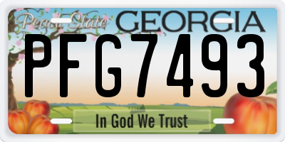 GA license plate PFG7493