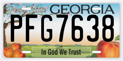 GA license plate PFG7638