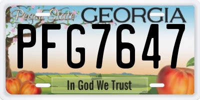 GA license plate PFG7647