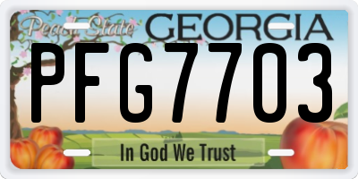 GA license plate PFG7703