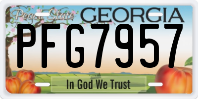 GA license plate PFG7957