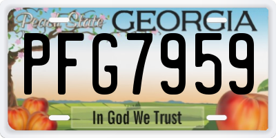 GA license plate PFG7959