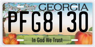 GA license plate PFG8130