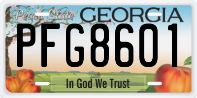 GA license plate PFG8601
