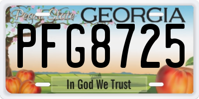 GA license plate PFG8725