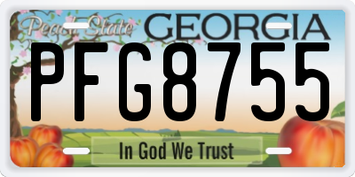 GA license plate PFG8755