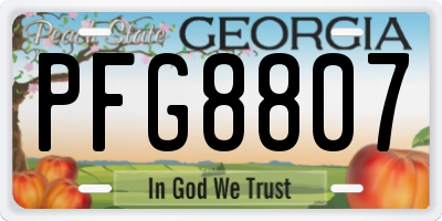 GA license plate PFG8807