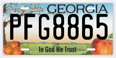 GA license plate PFG8865