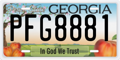 GA license plate PFG8881