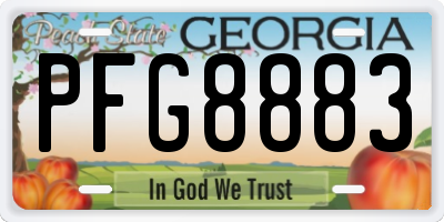 GA license plate PFG8883