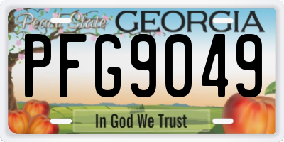 GA license plate PFG9049