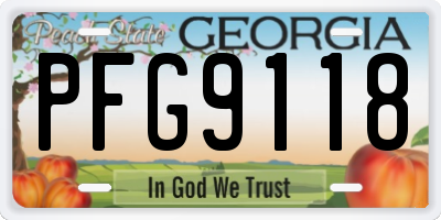 GA license plate PFG9118