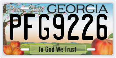 GA license plate PFG9226