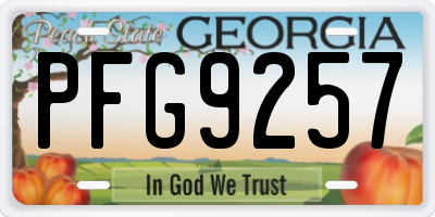 GA license plate PFG9257