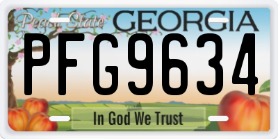 GA license plate PFG9634