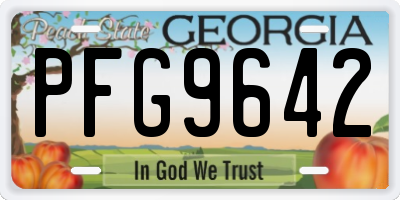 GA license plate PFG9642
