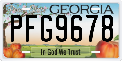 GA license plate PFG9678