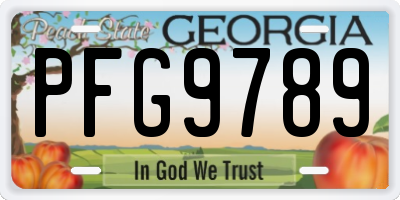 GA license plate PFG9789