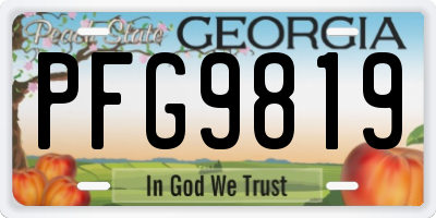 GA license plate PFG9819