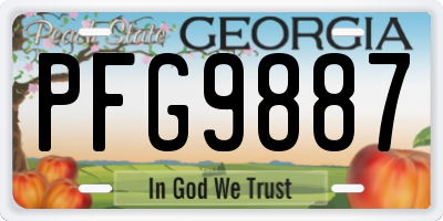 GA license plate PFG9887