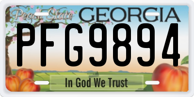 GA license plate PFG9894
