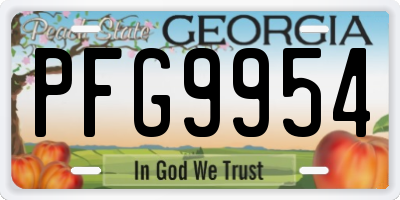 GA license plate PFG9954