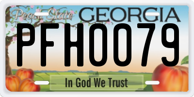 GA license plate PFH0079