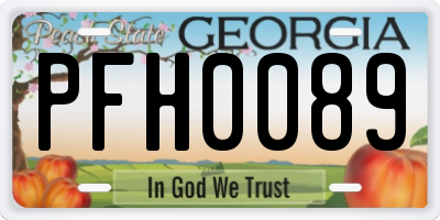 GA license plate PFH0089