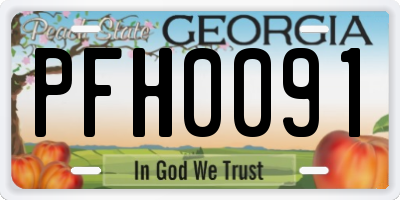 GA license plate PFH0091