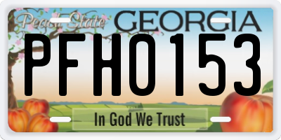 GA license plate PFH0153
