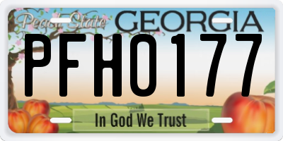 GA license plate PFH0177