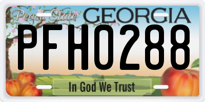 GA license plate PFH0288