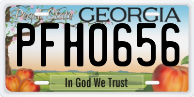 GA license plate PFH0656