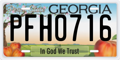 GA license plate PFH0716
