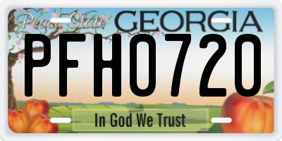 GA license plate PFH0720