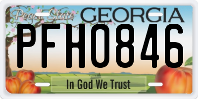 GA license plate PFH0846
